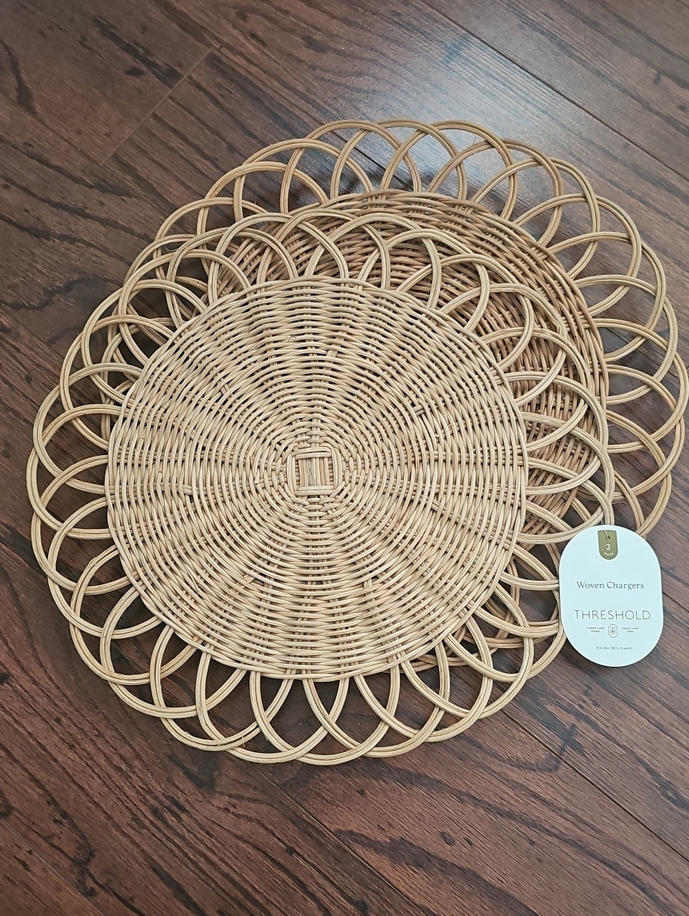 Threshold Natural Tan Woven Charger Placemats (Set)